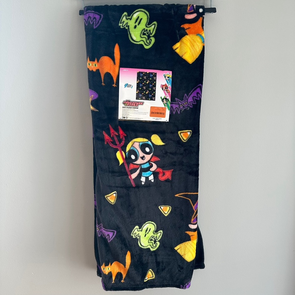 New PowerPuff Girls Halloween Blanket 50x70 Devil Witch Wizard Black Soft